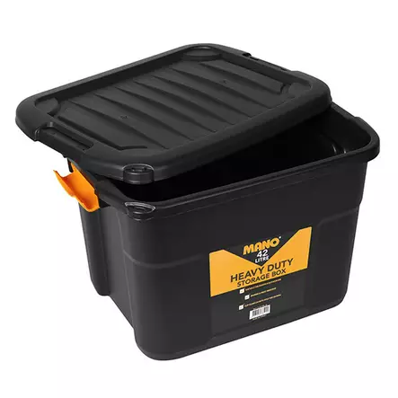 Mano Varastolaatikko kannella 42L musta - Säilytyslaatikot - 0020924 - 1