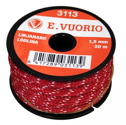 E.Vuorio Linjanaru punavalkoinen 1,5mm x 50m - Muuraus- ja laatoitustyökalut - 0021304 - 1