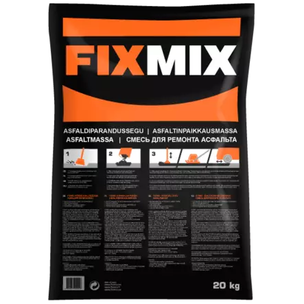 Fixmix asfaltinpaikkausmassa säkki 20kg - Asfaltinkorjaus - 0018284 - 1