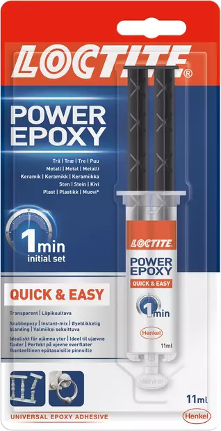 Loctite Power Epoxy 1min. kaksoisruisku 11 ml - Yleisliimat - 0001504 - 1