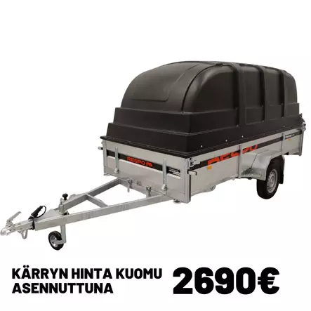 Respo peräkärry 150x350cm I-akselinen Jaxal kuomulla - Peräkärryt - 0014934 - 1