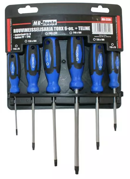 Ruuvimeisselisarja torx 6-os. + teline - Meisselisarjat - 0006664 - 1