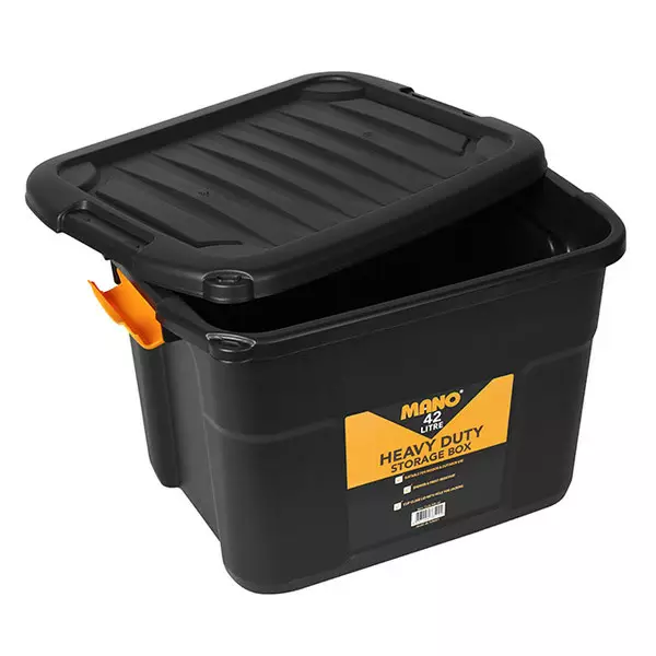 Mano Varastolaatikko kannella 42L musta - Säilytyslaatikot - 0020924 - 1