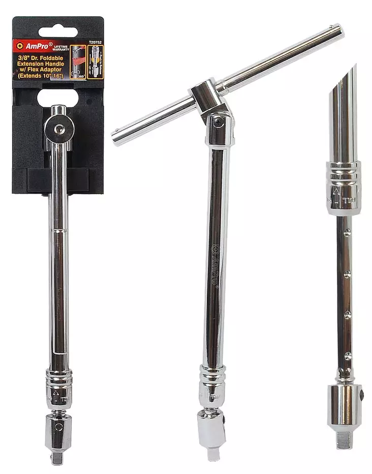 Ampro nivelletty vääntövarsi 3/8" 250-400mm - Raikkävääntimet ja nivelvääntimet - 0005684 - 1