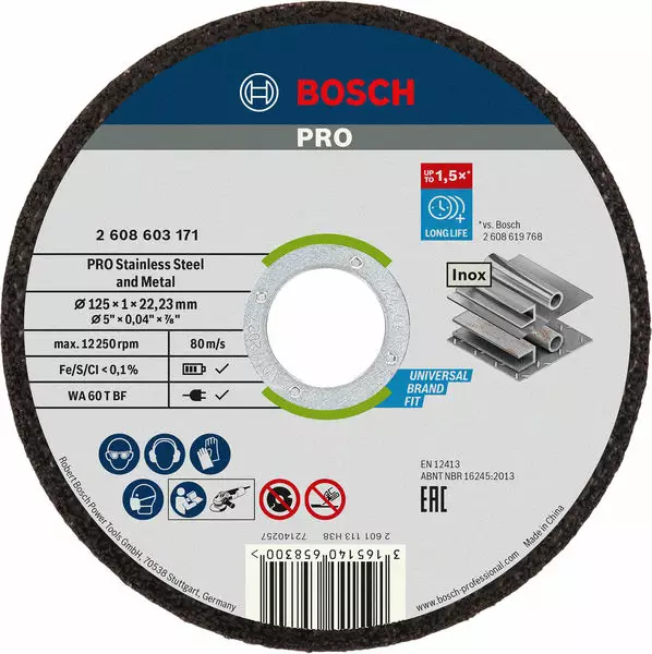 Bosch Katkaisulaikka PRO metalli/RST 125x1,0mm - Katkaisulaikat - 0020984 - 1