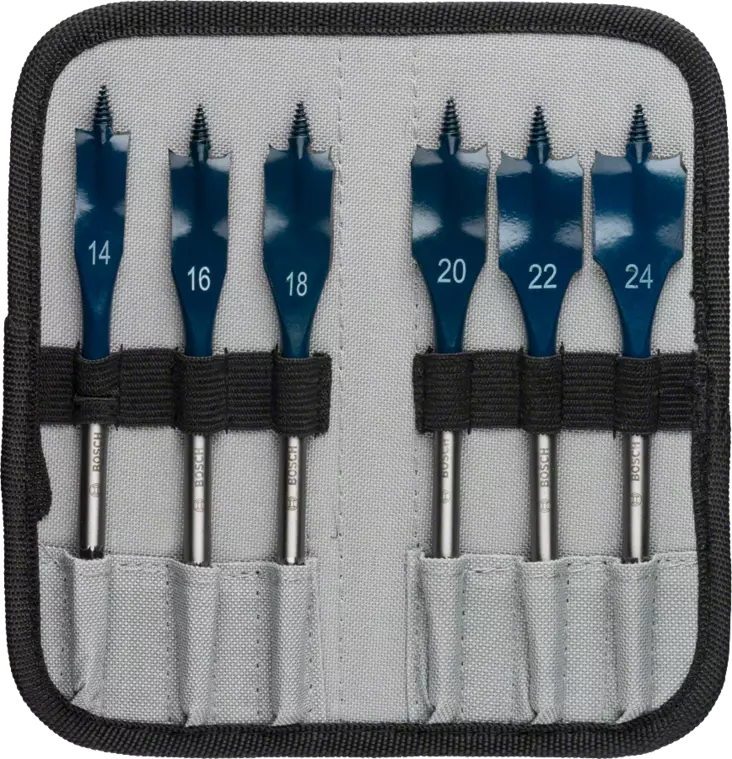 Bosch puuporanteräsarja 6-os 14-24mm litteä 1/4" varsi - Poranteräsarjat - 0000644 - 1