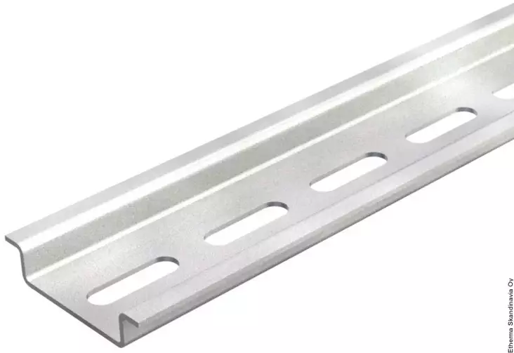 DIN-kisko 35x7,5x1x370mm ZN rei-ítetty - Liittimet ja tarvikkeet - 0019654 - 1