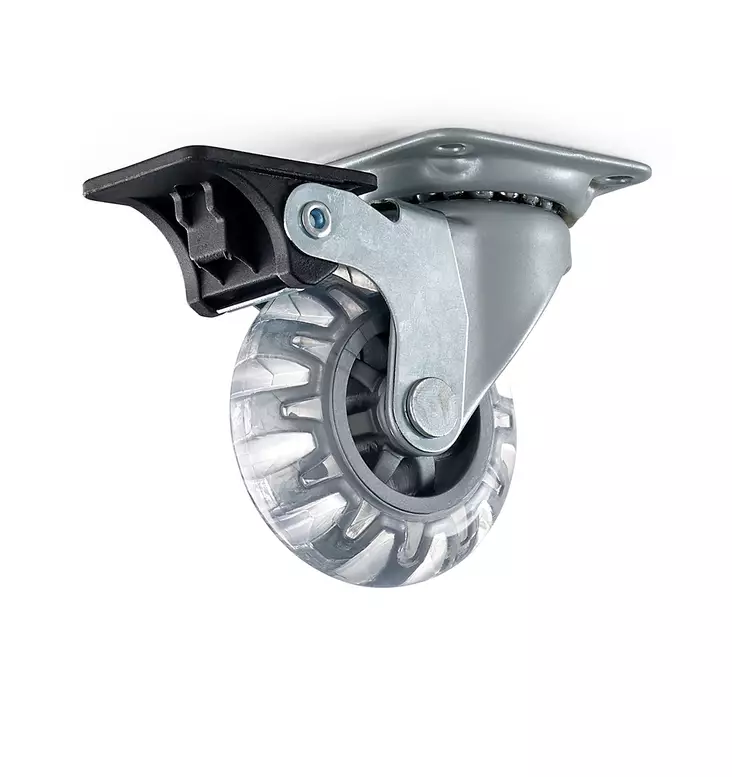 Habo kalustepyörä 75mm levy/jarru hopea - Kalustepyörät - 0008394 - 2