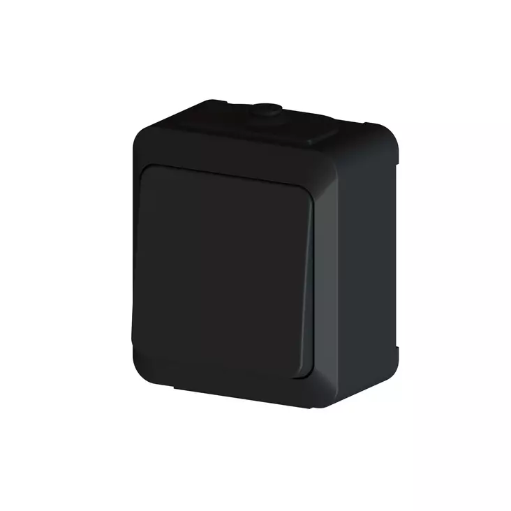 Harju Hiili pintakytkin 6 IP44 musta - Pinta-asennus rasiat ja kytkimet - 0009894 - 1