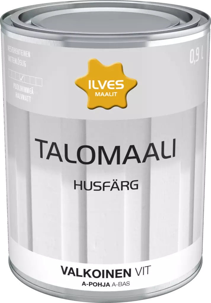 Ilves Talomaali A-pohja valkoinen 0,9L - Ulkomaalit - 0007324 - 1
