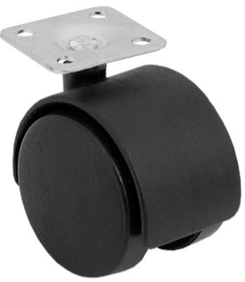 Kalustepyörä kääntyyvä 50mm muovi - Kalustepyörät - 0012334 - 1