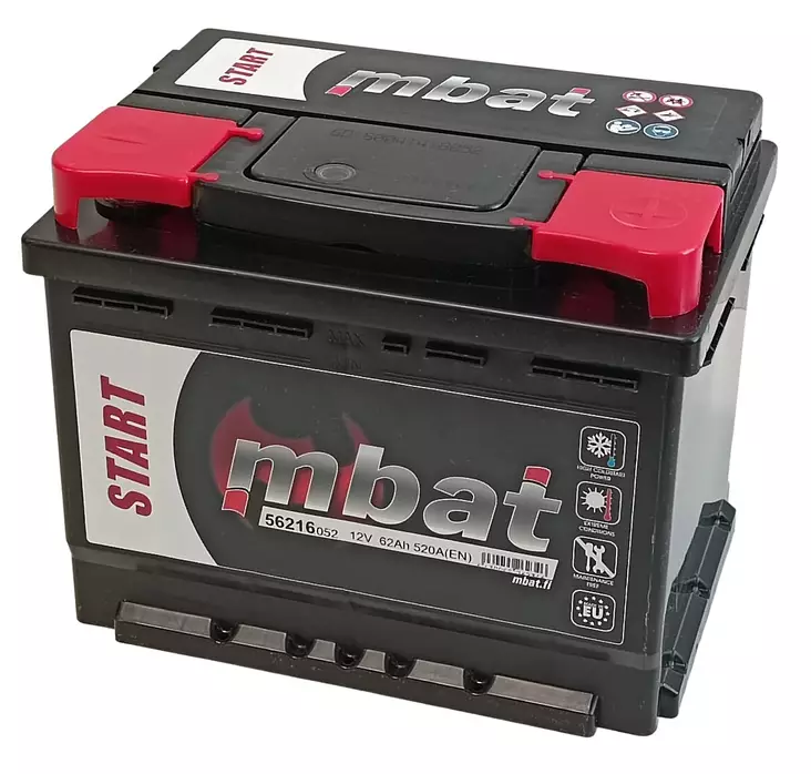 Käynnistysakku/62Ah/520A 242x175x190/B3/-+ - Käynnistysakut - 0014204 - 1