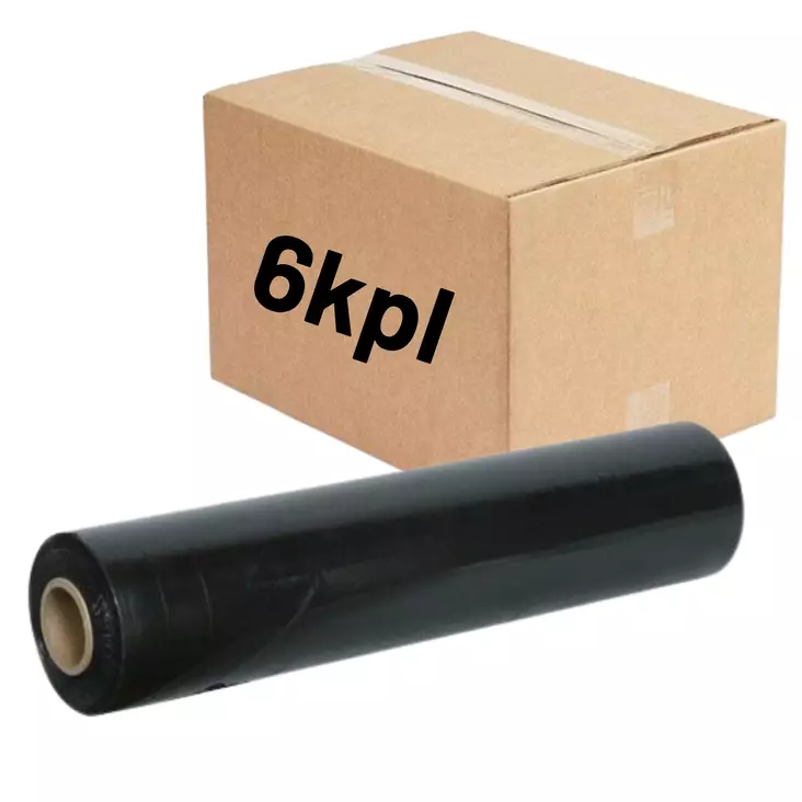 Kiristekalvo 450mm / 300m musta LAATIKKO (6kpl) - Pakkauslaitteet ja tarvikkeet - 0022164 - 1