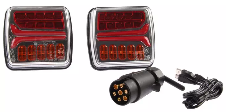 Autoline Langaton peräkärryn led valosarja 12-24V - Peräkärryn takavalot - 0017104 - 1
