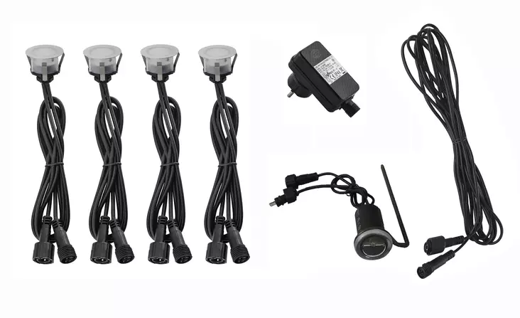 Led Energie Terassi- ja porrasvalosarja hämäräkytkimellä IP44/IP65 4x0,4W 3000K RST - Ulkovalaisimet - 0004234 - 1