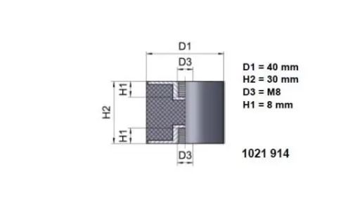 Lieriöeristin sisäkierteellä 630 40/30mm M8 1kpl - Kumieristimet - 0012704 - 1