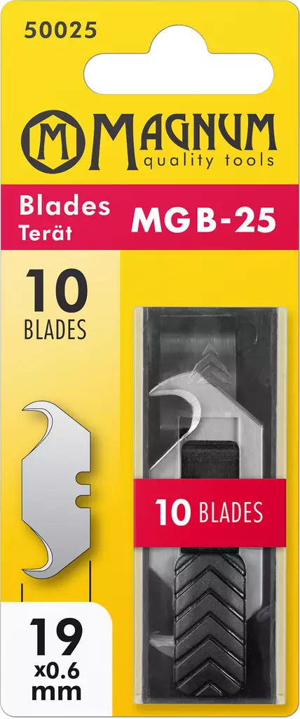 Magnum Mattoveitsenterät koukku 10kpl MGB-25 - Mattopuukon varaterät - 0000984 - 1