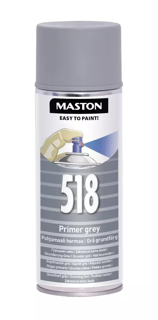 Maston spraymaali 100 - Pohjamaali harmaa 518 400ml - Pohjamaalit spray - 0000144 - 1