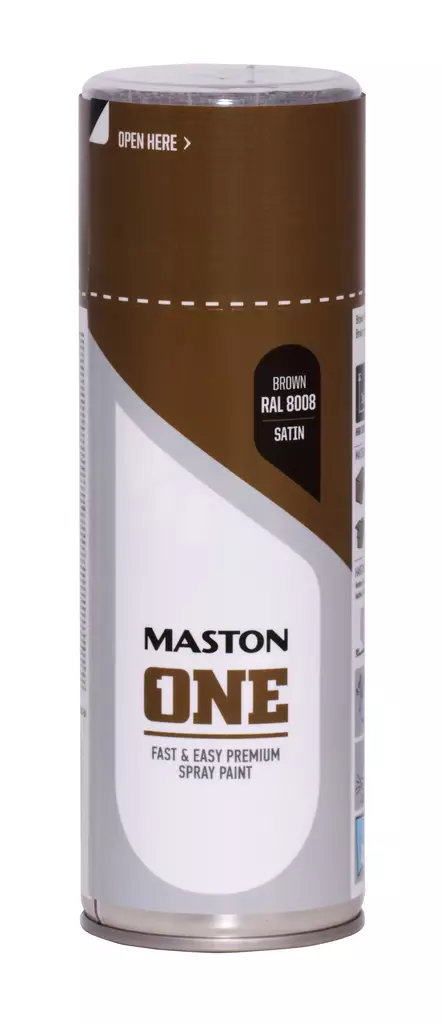 Maston spraymaali ONE - Satiini Ruskea RAL8008 400ml - Spraymaalit - 0000124 - 1