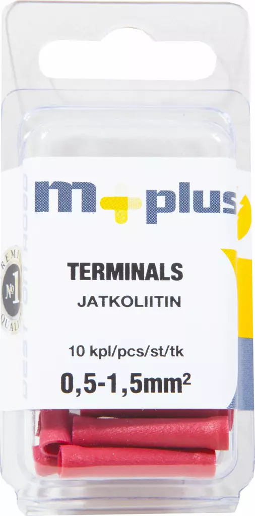 M+ jatkoliitin 0,5-1,5mm² punainen 10kpl - Johdot ja asennustarvikkeet - 0008264 - 1