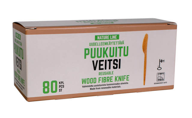 Natur Line Puukuituveitsi 17cm, 80kpl/ ltk - Kertakäyttöastiat - 0012344 - 1