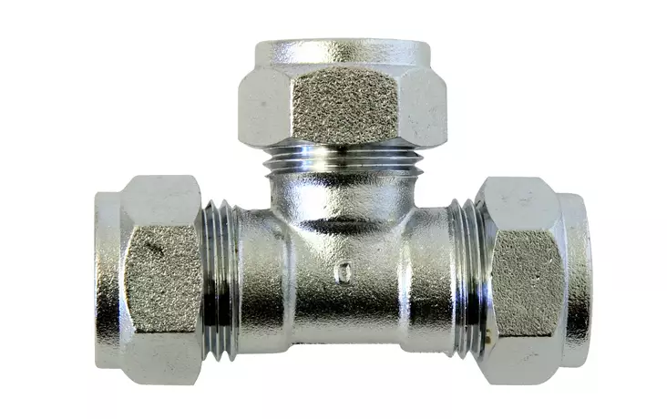 Opal puserrus T-liitin 12mm kromi - Puserrusliittimet - 0007604 - 1