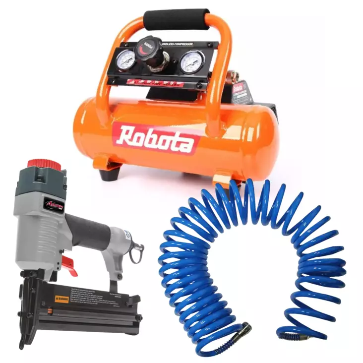 Paineilmasarja (akkukompressori runko, yhdistelmänaulain, letku) - Kompressorit - 0019384 - 1