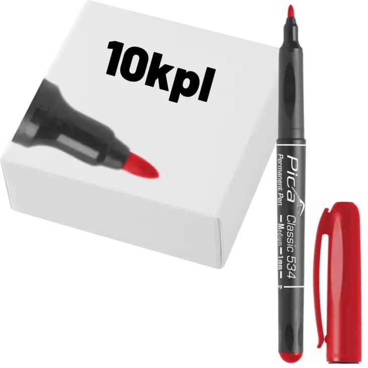 Pica Merkintätussi punainen ohut medium M 1mm 10kpl - Merkkauskynät ja tussit - 0022354 - 1