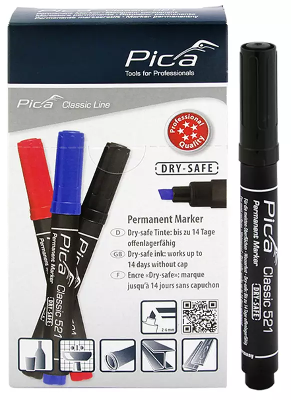 Pica Merkintätussi viisto musta 2-6mm 10kpl - Merkkauskynät ja tussit - 0022334 - 1