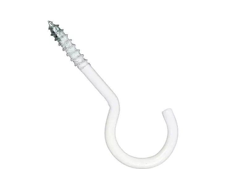 Pisla kattokoukku 60mm 2kpl maalattu valkoinen - Katto- ja kulmakoukut - 0002184 - 1