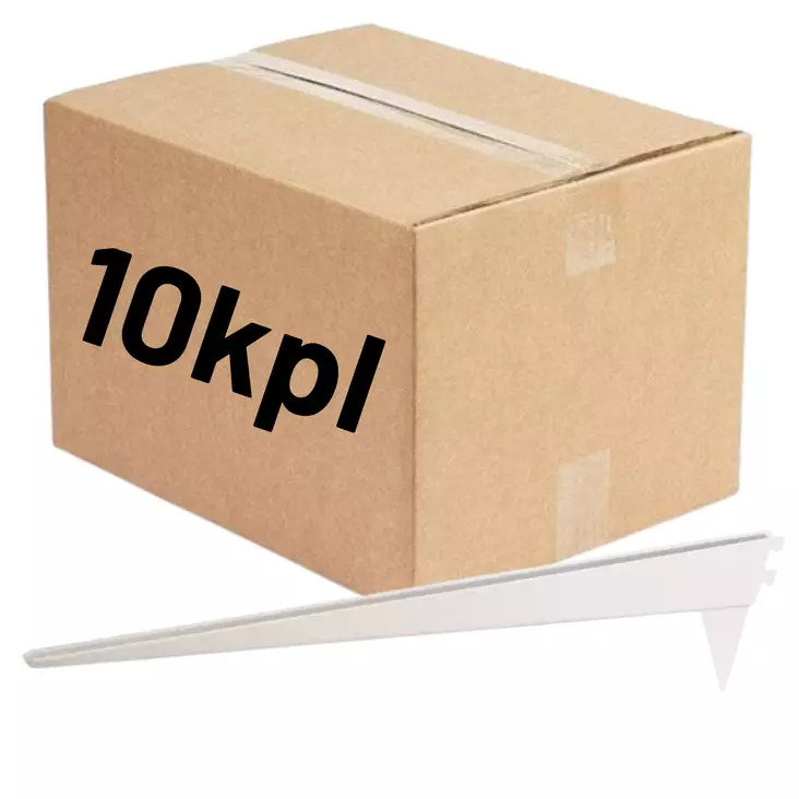 Pisla Wall-U kannatin 40cm valkoinen/vahvistettu 10kpl (LTK) - Hyllykiskot ja kannakkeet - 0022034 - 1