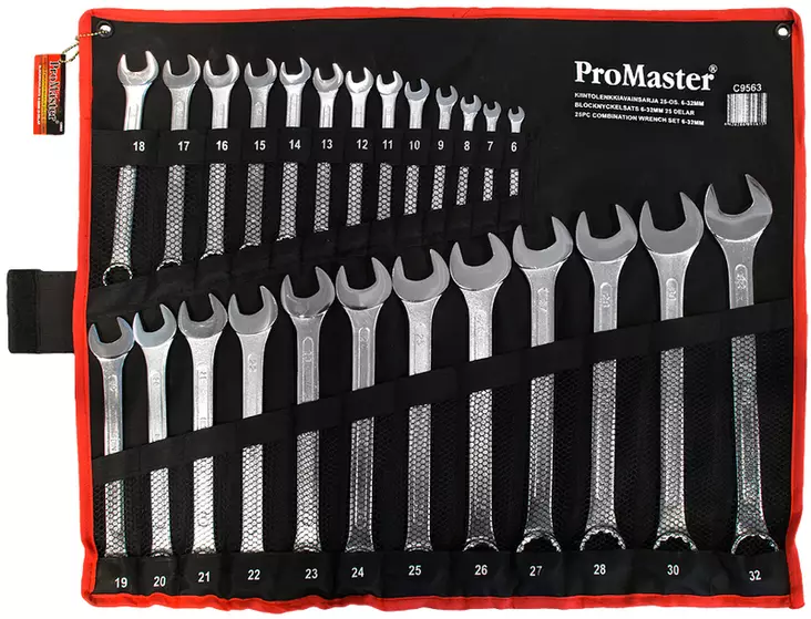 Promaster kiintolenkkiavainsarja 25-os. 6-32mm - Kiintolenkkiavaimet ja sarjat - 0005784 - 1