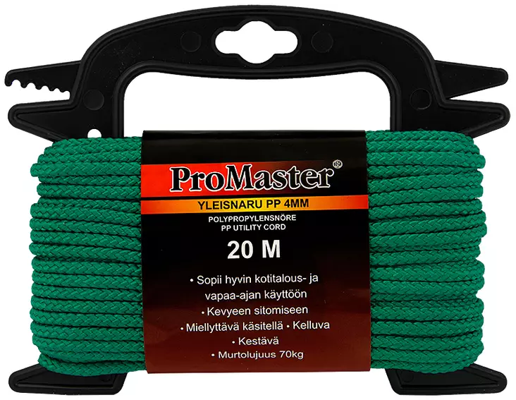 Promaster Yleisnaru PP 4mmx20m vihreä - Yleisnarut - 0022074 - 1