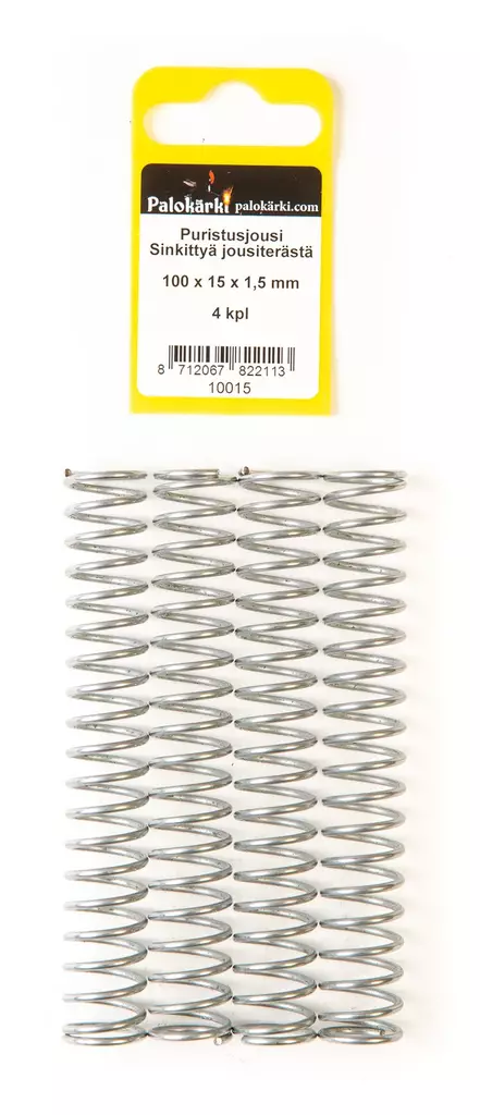 Puristusjousi Sinkittyä jousiterästä 100x15x1,5mm 4kpl - Jouset - 0021514 - 1