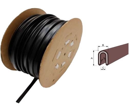 Reunanauha P-891 10mm musta, 1m - Ikkuna- ja ovitiivisteet - 0012774 - 1