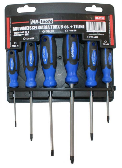 Ruuvimeisselisarja torx 6-os. + teline - Meisselisarjat - 0006664 - 1