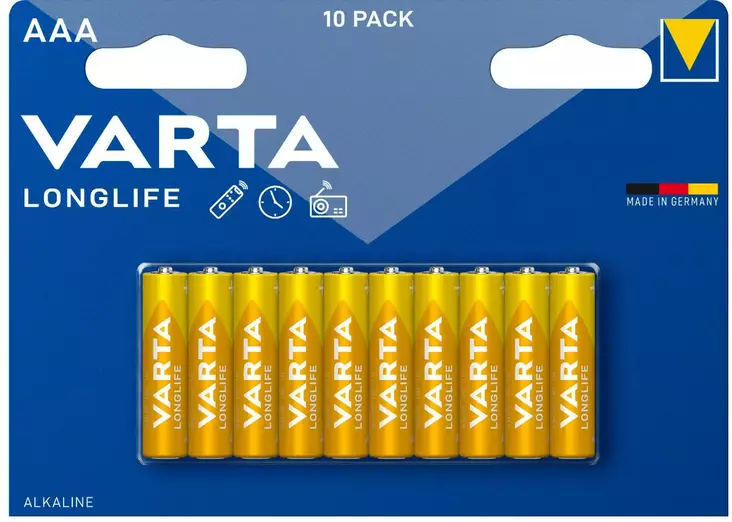 Varta Longlife AAA paristo 10kpl - Alkaliparistot - 0012634 - 1