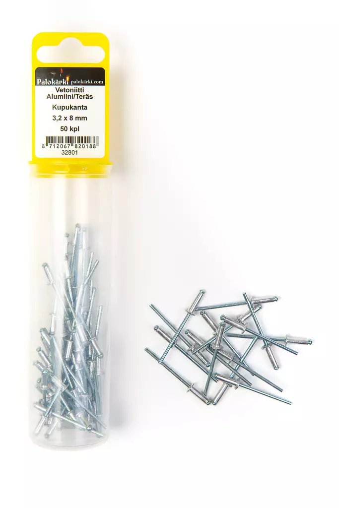Vetoniitti, kupukanta 3,2x8mm AL/ST 50kpl - Vetoniitit ja niittimutterit - 0001704 - 2