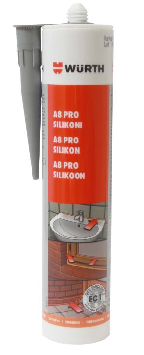 Wurth silikoni A8 Pro harmaa 310ml - Silikonit ja akryylimassat - 0010564 - 1