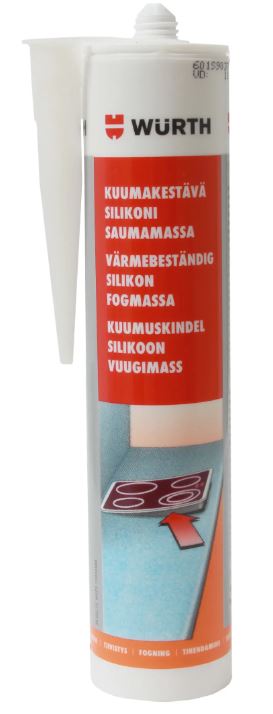 Wurth silikoni kuumankestävä saumamassa 310ml - Silikonit ja akryylimassat - 0010574 - 1