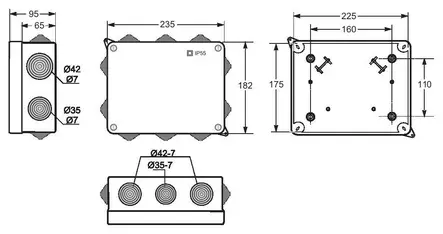 Famatel asennuskotelo 220x170x85 IP55 - Koje- ja jakorasiat - 0010155 - 2