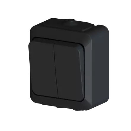 Harju Hiili pintakytkin 5 IP44 musta - Pinta-asennus rasiat ja kytkimet - 0009895 - 1