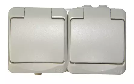 Harju Lumi pintapistorasia 2-os IP44 - Pinta-asennus rasiat ja kytkimet - 0009915 - 1