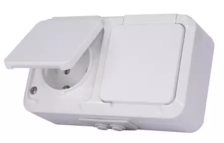 Harju Nordic pintapistorasia 2-os IP44 - Pinta-asennus rasiat ja kytkimet - 0020765 - 1