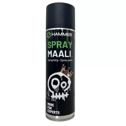 HS Hammer Spraymaali musta matta 500ml LAATIKKO (6kpl) - Spraymaalit - 0019745 - 2