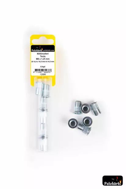 Palokärki Niittimutteri Teräs M8x1,25mm Ø 10,9x16,5mm K-14,5mm 6kpl - Vetoniitit ja niittimutterit - 0022185 - 1