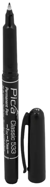 Pica Merkintätussi musta ohut F 0,7mm - Merkkauskynät ja tussit - 0022355 - 1