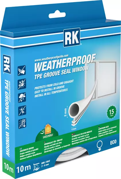 RK Uratiiviste Ikkuna Valkoinen 8mm x 10m - Ikkuna- ja ovitiivisteet - 0008815 - 1