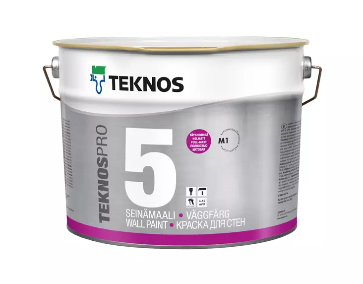Teknos Teknospro 5 Seinämaali Täyshimmeä C-Pohja 9L - Sisämaalit - 0019995 - 1