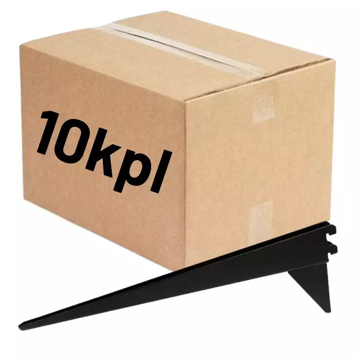 Pisla Wall-U kannatin 40cm musta/vahvistettu 10kpl (LTK) - Hyllykiskot ja kannakkeet - 0022025 - 1